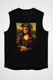 Mona Lisa Siyah Unisex Kolsuz Tişört