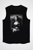 Mona Lisa Siyah Unisex Kolsuz Tişört