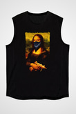 Mona Lisa Siyah Unisex Kolsuz Tişört