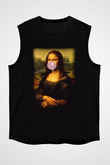 Mona Lisa Siyah Unisex Kolsuz Tişört