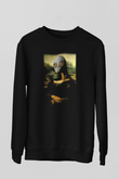 Mona Lisa Siyah Unisex Sweatshirt
