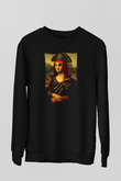 Mona Lisa Siyah Unisex Sweatshirt