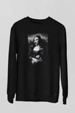 Mona Lisa Siyah Unisex Sweatshirt