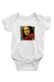 Mona Lisa Unisex Baskılı Beyaz Bebek Body - Zıbın