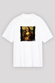 Mona Lisa Unisex Baskılı Beyaz Tişört