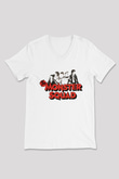 Monster Squad Beyaz Unisex V Yaka Tişört