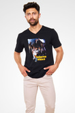 Monster Squad Siyah Unisex  V Yaka Tişört