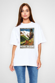 Mont Blanc Beyaz Unisex Oversize Tişört T-Shirt