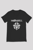 Moonspell Baskılı Unisex Siyah V Yaka Tişört - Tshirt