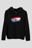 Mordovya - Mordovia Bayrağı Baskılı Unisex Siyah Kapüşonlu Sweatshirt