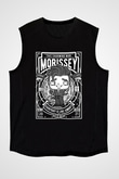 Morissey Baskılı Unisex Siyah Kolsuz Tişört