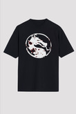 Mortal Kombat Siyah Unisex Oversize Tişört T-Shirt