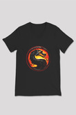 Mortal Kombat Siyah Unisex V Yaka Tişört T-Shirt