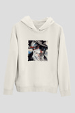 Mos Def Baskılı Unisex Beyaz Kapüşonlu Sweatshirt