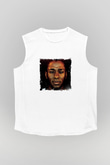 Mos Def Baskılı Unisex Beyaz Kolsuz Tişört