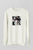 Mos Def Baskılı Unisex Beyaz Sweatshirt