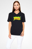 Moshi Monsters Siyah Unisex V Yaka Tişört T-Shirt