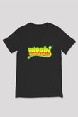 Moshi Monsters Siyah Unisex V Yaka Tişört T-Shirt