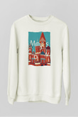 Moskova Kremlini Beyaz Unisex Sweatshirt
