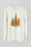 Moskova Kremlini Beyaz Unisex Sweatshirt