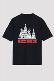 Moskova Kremlini Siyah Unisex Oversize Tişört T-Shirt