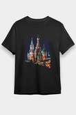 Moskova Kremlini Siyah Unisex Tişört T-Shirt - TişörtFabrikası