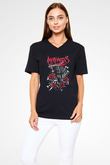 Motionless in White Baskılı Unisex Siyah V Yaka Tişört - Tshirt