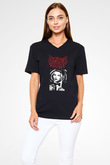Motionless in White Baskılı Unisex Siyah V Yaka Tişört - Tshirt