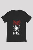 Motionless in White Baskılı Unisex Siyah V Yaka Tişört - Tshirt