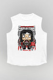 Motley Crue - Tommy Lee Baskılı Unisex Beyaz Kolsuz Tişört