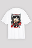 Motley Crue - Tommy Lee Baskılı Unisex Beyaz Oversize Tişört
