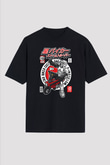 Motocompo Baskılı Unisex Siyah Oversize Tişört