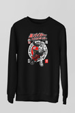 Motocompo Baskılı Unisex Siyah Sweatshirt