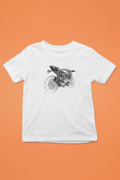 Motor Sporları Baskılı Unisex Beyaz Çocuk Tişört - Tshirt