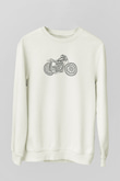 Motor Sporları Baskılı Unisex Ekru Sweatshirt