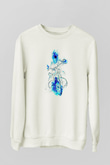 Motor Sporları Baskılı Unisex Ekru Sweatshirt