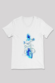 Motor Sporları Baskılı Unisex V Yaka Tişört - Tshirt