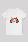 Motor Sporları Baskılı Unisex V Yaka Tişört - Tshirt