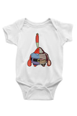 Mr Krabs Half Skeleton Baskılı Beyaz Unisex Bebek Body - Zıbın