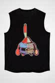 Mr Krabs Half Skeleton Baskılı Siyah Unisex Tshirt