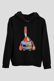 Mr Krabs Half Skeleton Baskılı Siyah Unisex Tshirt