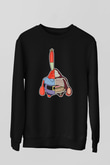 Mr Krabs Half Skeleton Baskılı Siyah Unisex Tshirt