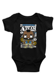 Mr T Baskılı Unisex Siyah Bebek Body - Zıbın