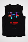 Mr. Robot Siyah Unisex Kolsuz Tişört