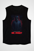 Mr. Robot Siyah Unisex Kolsuz Tişört