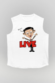 Mr.Bean Beyaz Unisex Kolsuz Tişört