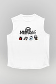 Mudvayne Baskılı Beyaz Unisex Kolsuz Tişört - Tshirt