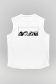 Mudvayne Baskılı Beyaz Unisex Kolsuz Tişört - Tshirt