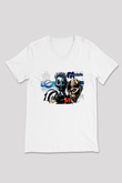 Mudvayne Baskılı Beyaz Unisex V Yaka Tişört - Tshirt