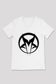Mudvayne Baskılı Beyaz Unisex V Yaka Tişört - Tshirt